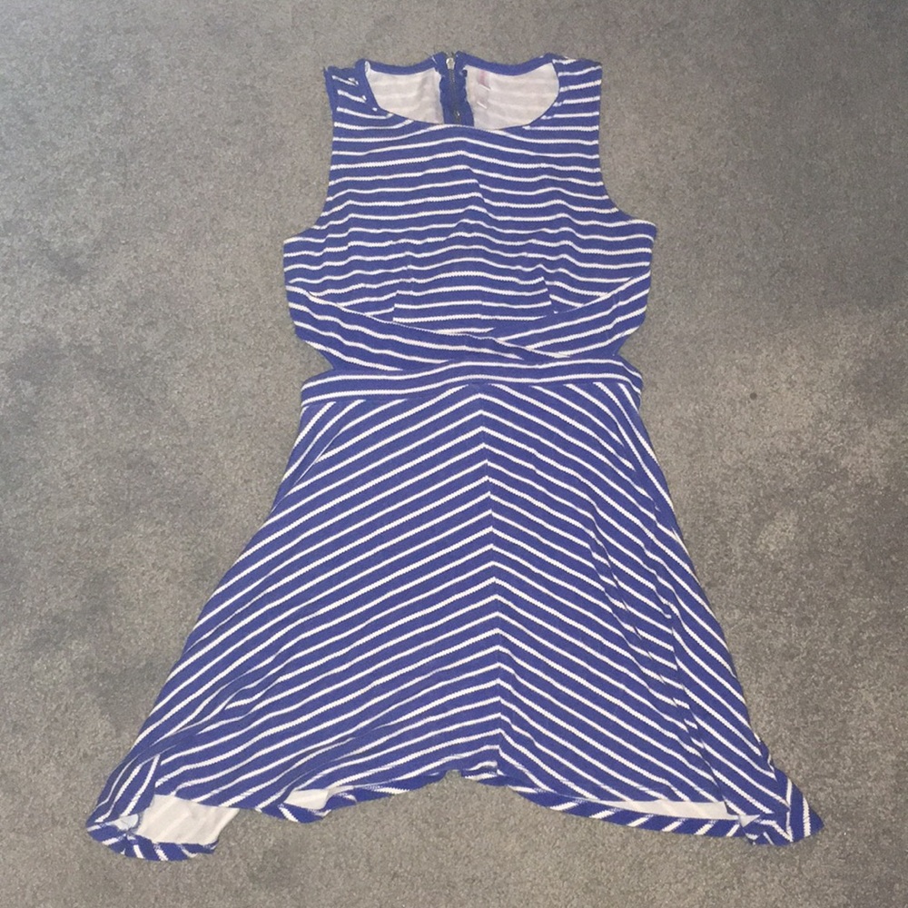Blue striped mini dress